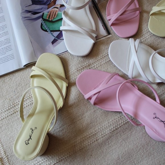 🚨FEW PAIRS LEFT// Pastel Yellow Strappy Sandal - Picture 8 of 12